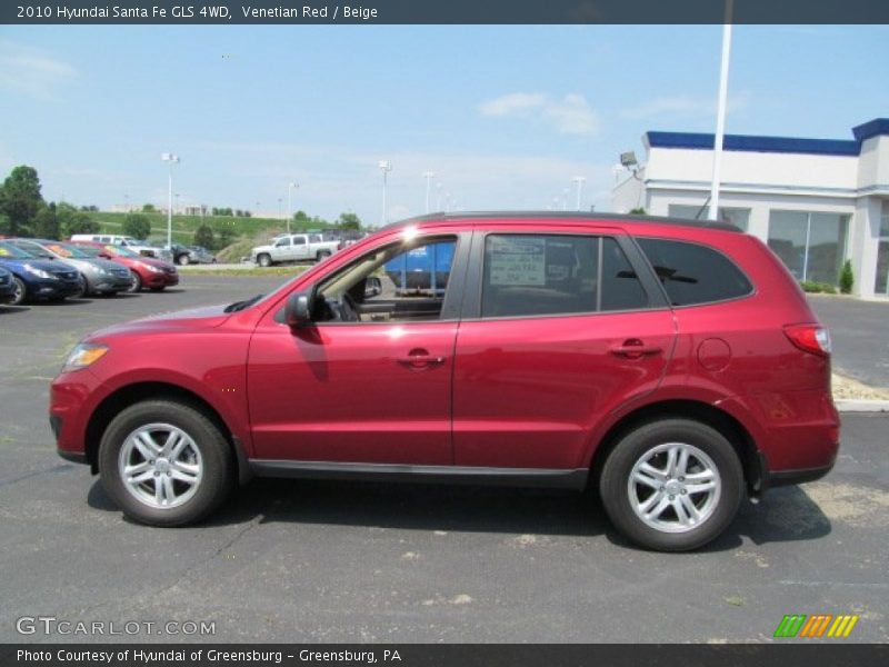 Venetian Red / Beige 2010 Hyundai Santa Fe GLS 4WD