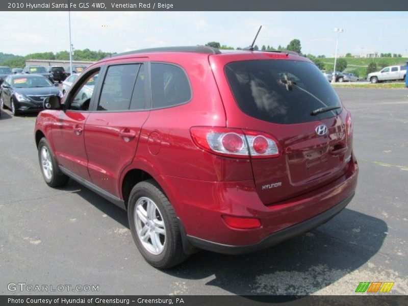 Venetian Red / Beige 2010 Hyundai Santa Fe GLS 4WD