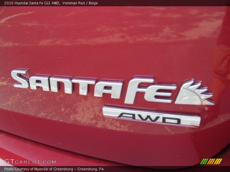 Venetian Red / Beige 2010 Hyundai Santa Fe GLS 4WD