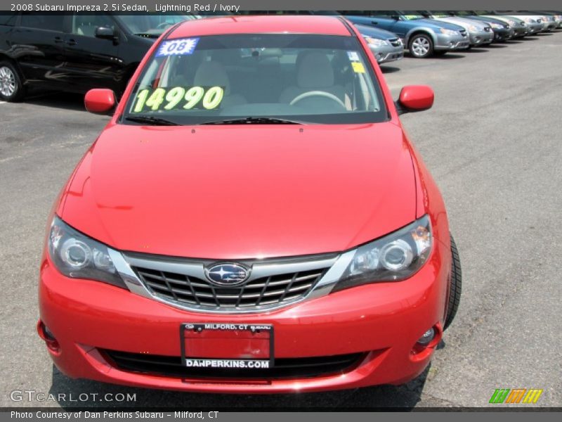 Lightning Red / Ivory 2008 Subaru Impreza 2.5i Sedan