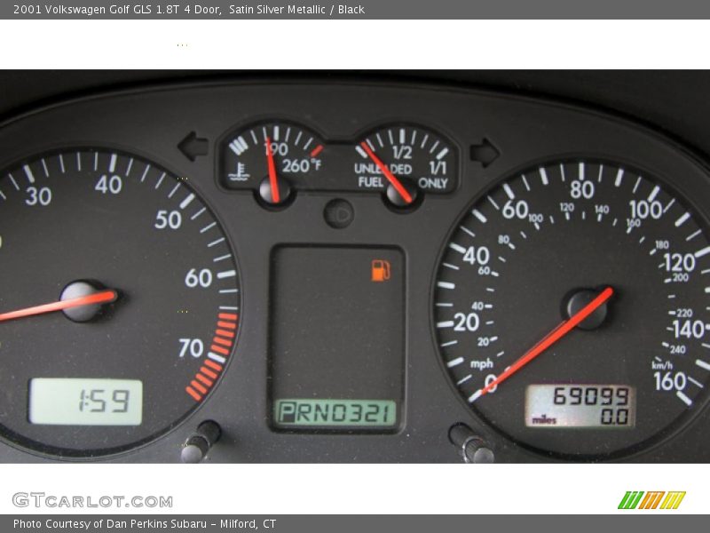 Satin Silver Metallic / Black 2001 Volkswagen Golf GLS 1.8T 4 Door