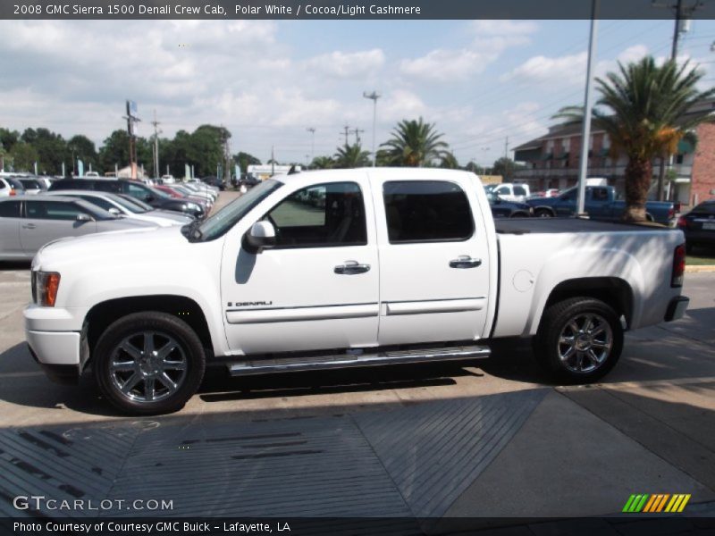 Polar White / Cocoa/Light Cashmere 2008 GMC Sierra 1500 Denali Crew Cab