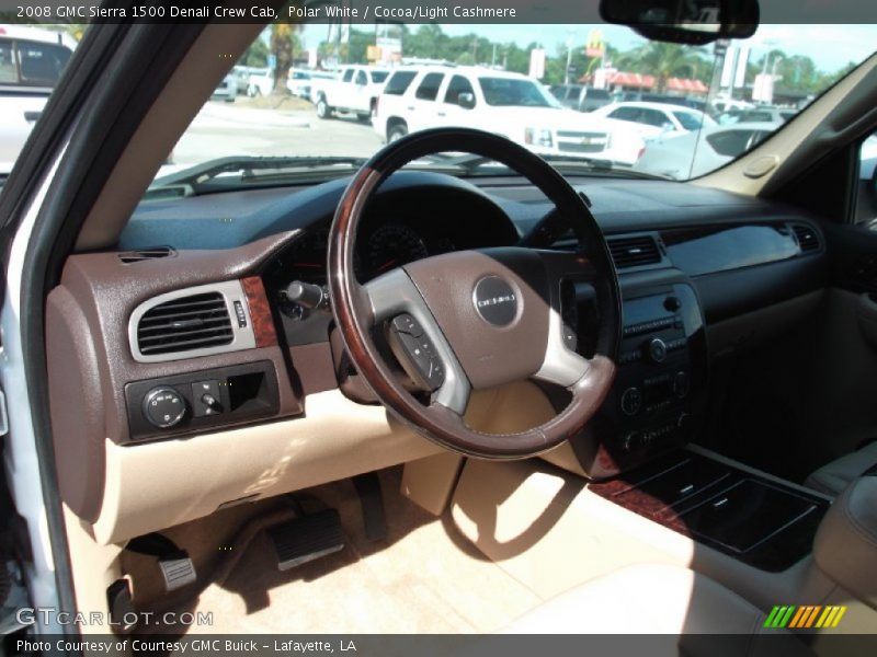 Polar White / Cocoa/Light Cashmere 2008 GMC Sierra 1500 Denali Crew Cab