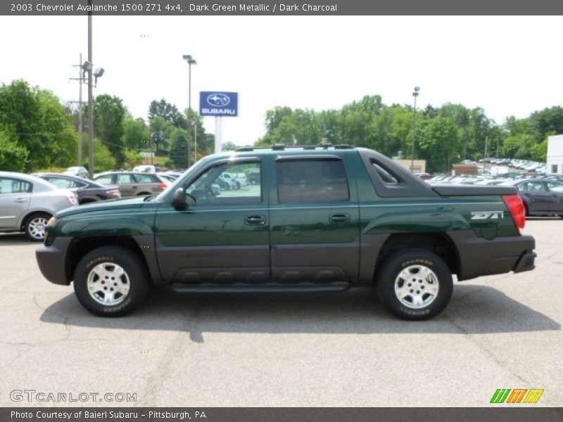 Dark Green Metallic / Dark Charcoal 2003 Chevrolet Avalanche 1500 Z71 4x4