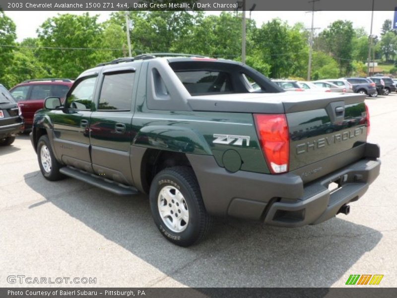 Dark Green Metallic / Dark Charcoal 2003 Chevrolet Avalanche 1500 Z71 4x4