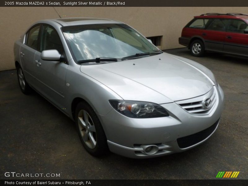 Sunlight Silver Metallic / Black/Red 2005 Mazda MAZDA3 s Sedan