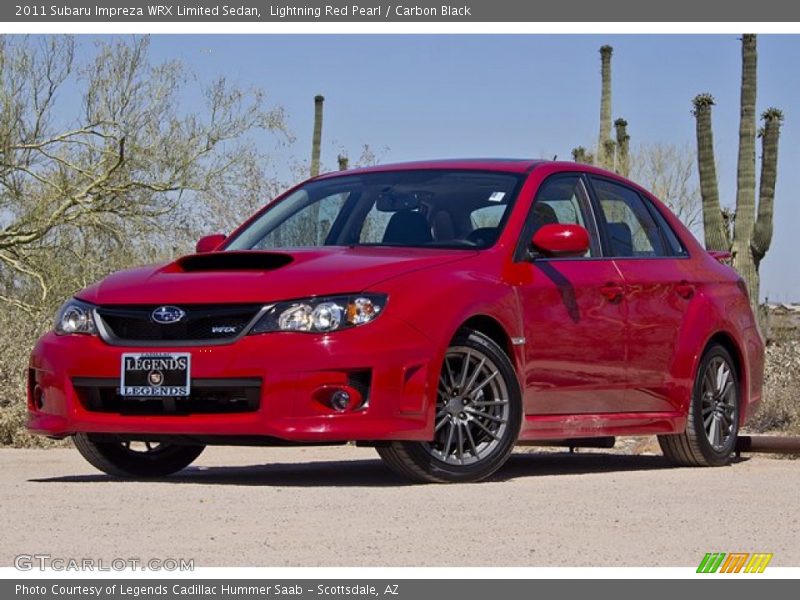 Lightning Red Pearl / Carbon Black 2011 Subaru Impreza WRX Limited Sedan
