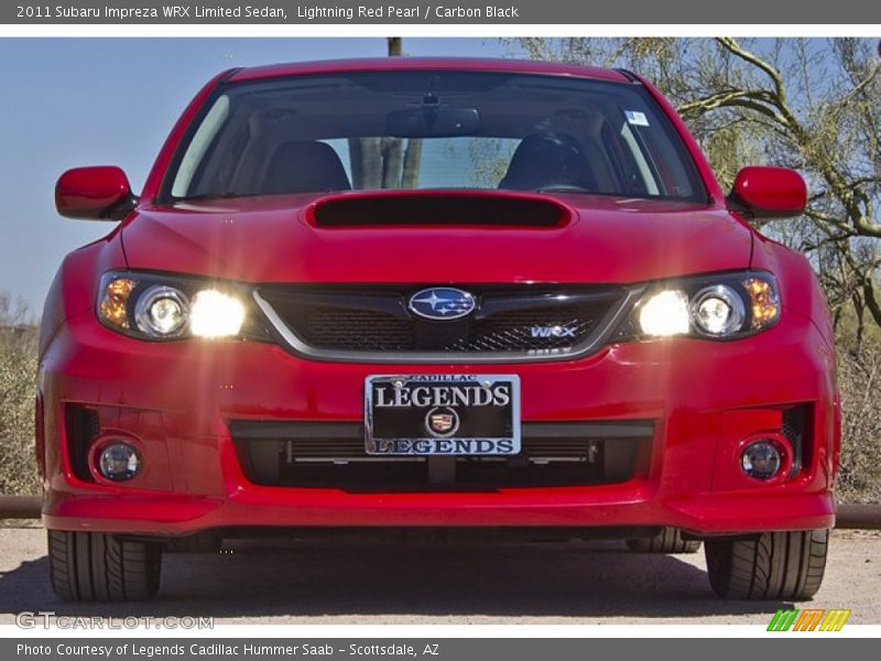 Lightning Red Pearl / Carbon Black 2011 Subaru Impreza WRX Limited Sedan