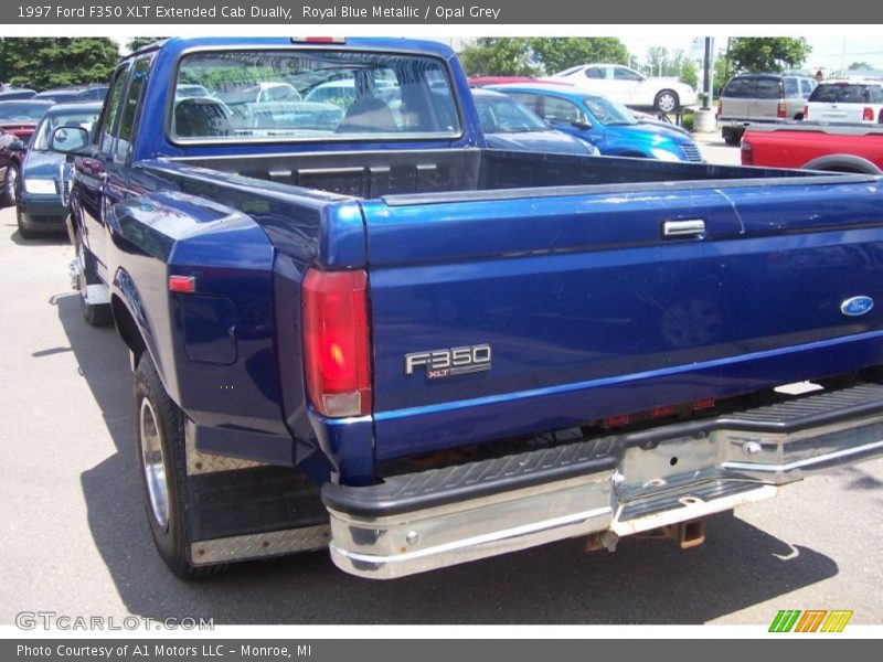 Royal Blue Metallic / Opal Grey 1997 Ford F350 XLT Extended Cab Dually