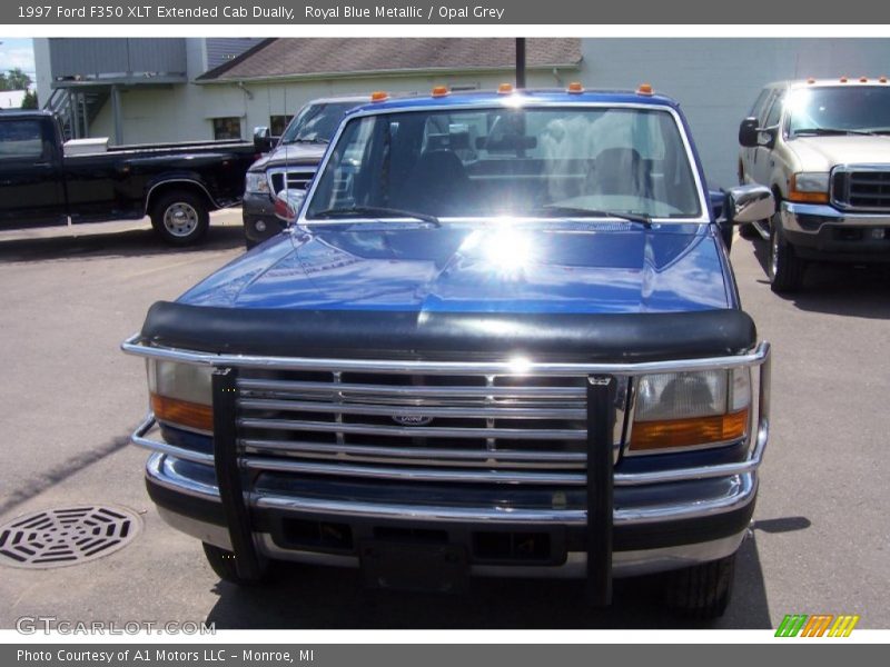 Royal Blue Metallic / Opal Grey 1997 Ford F350 XLT Extended Cab Dually