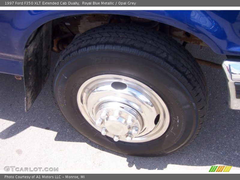 Royal Blue Metallic / Opal Grey 1997 Ford F350 XLT Extended Cab Dually