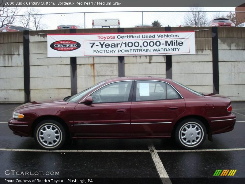 Bordeaux Red Pearl / Medium Gray 2000 Buick Century Custom