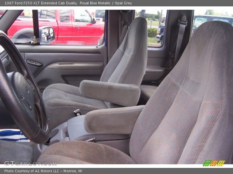 Royal Blue Metallic / Opal Grey 1997 Ford F350 XLT Extended Cab Dually