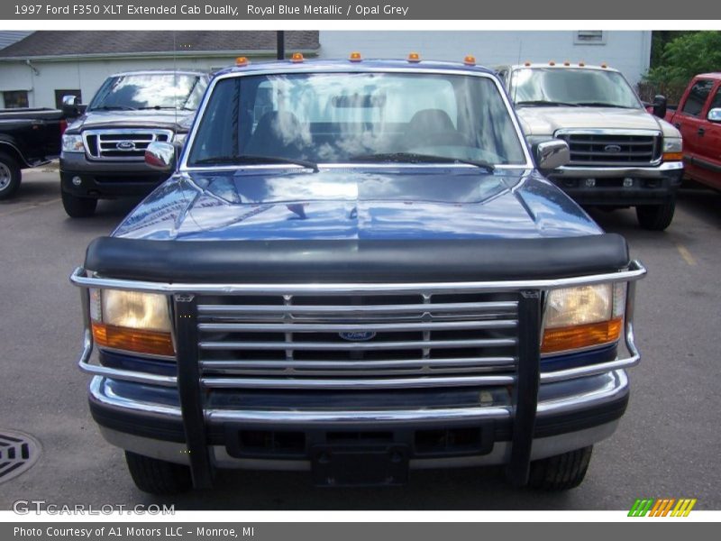 Royal Blue Metallic / Opal Grey 1997 Ford F350 XLT Extended Cab Dually