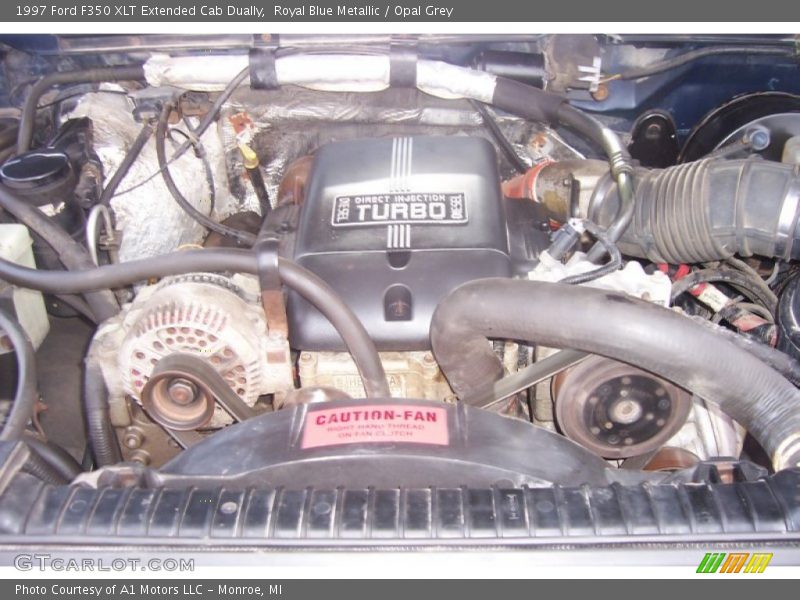 Royal Blue Metallic / Opal Grey 1997 Ford F350 XLT Extended Cab Dually