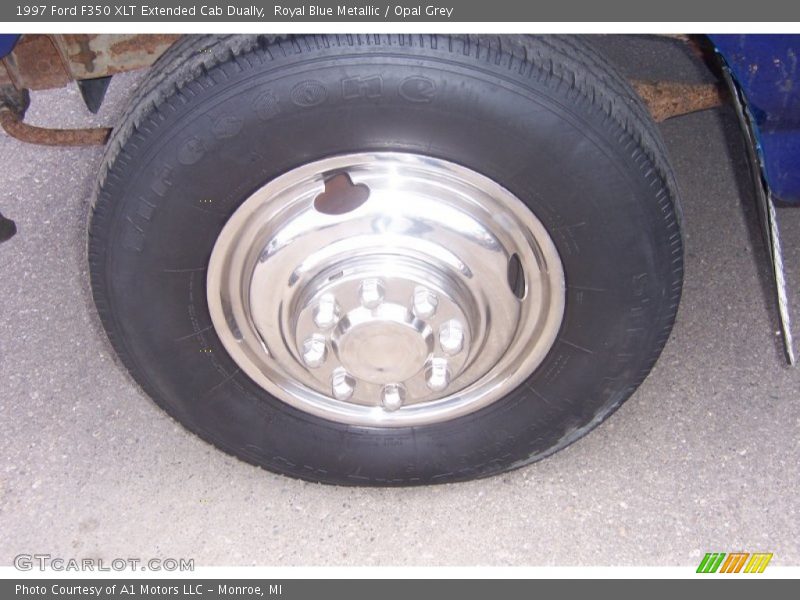 Royal Blue Metallic / Opal Grey 1997 Ford F350 XLT Extended Cab Dually