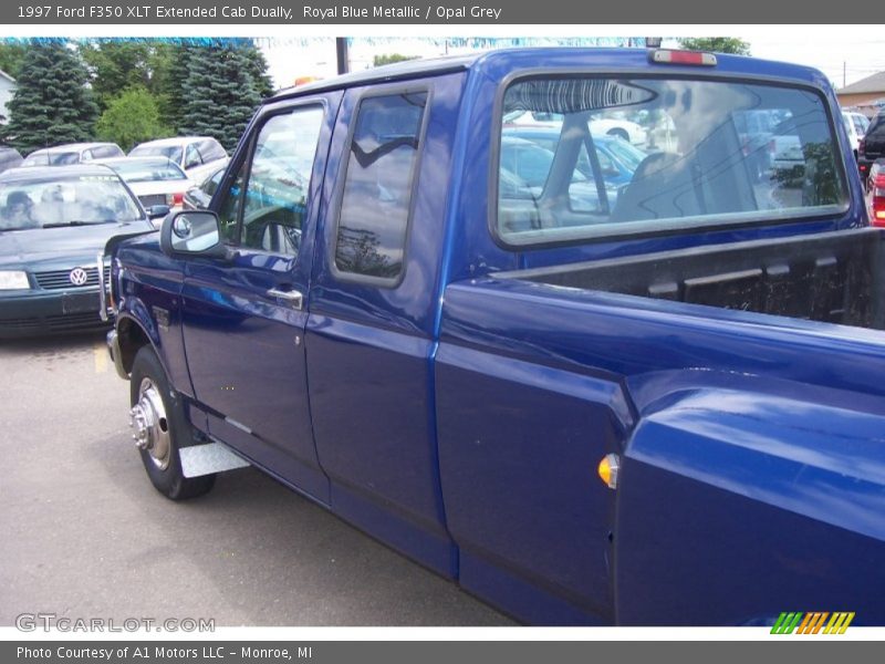 Royal Blue Metallic / Opal Grey 1997 Ford F350 XLT Extended Cab Dually