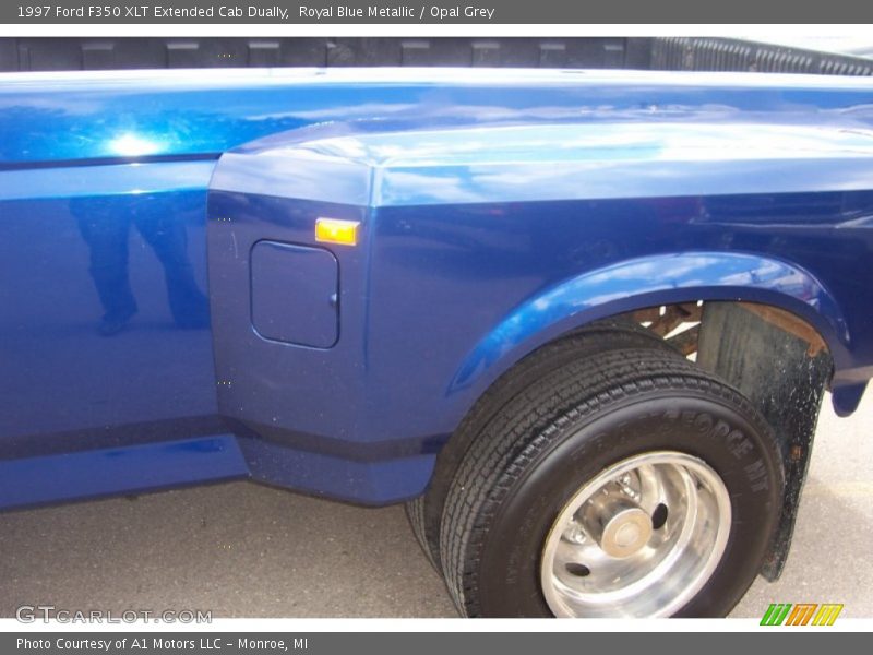 Royal Blue Metallic / Opal Grey 1997 Ford F350 XLT Extended Cab Dually