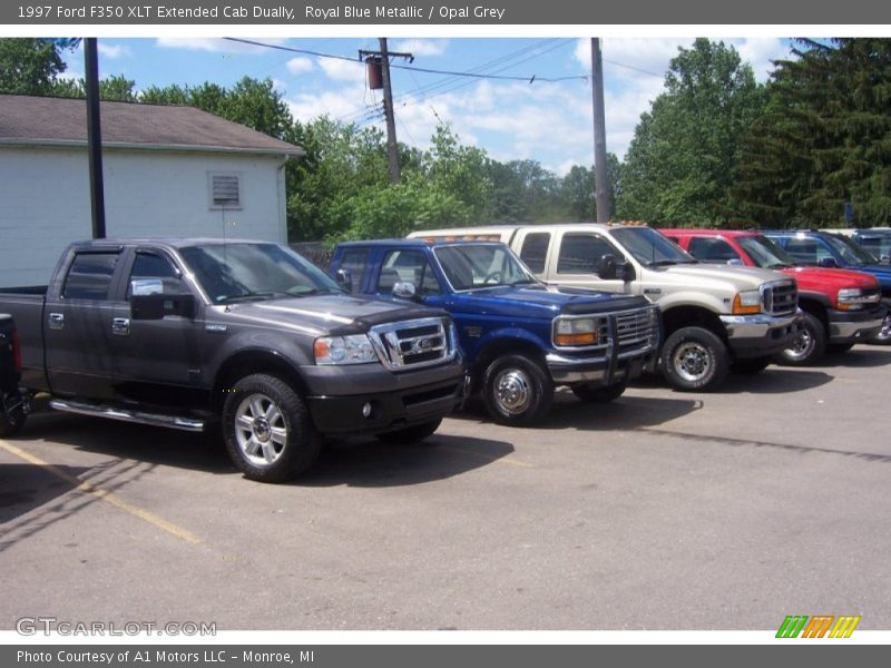 Royal Blue Metallic / Opal Grey 1997 Ford F350 XLT Extended Cab Dually