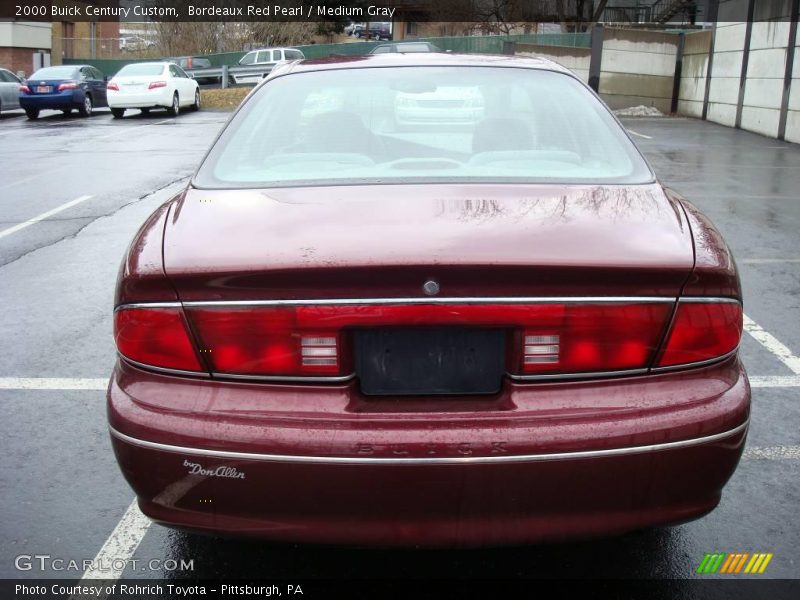 Bordeaux Red Pearl / Medium Gray 2000 Buick Century Custom