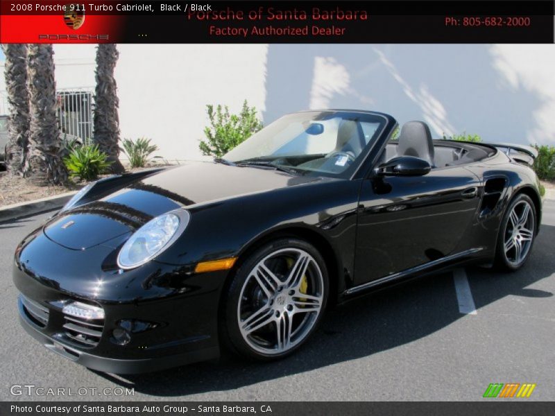 Black / Black 2008 Porsche 911 Turbo Cabriolet