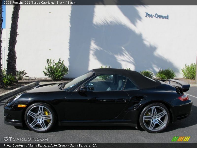 Black / Black 2008 Porsche 911 Turbo Cabriolet