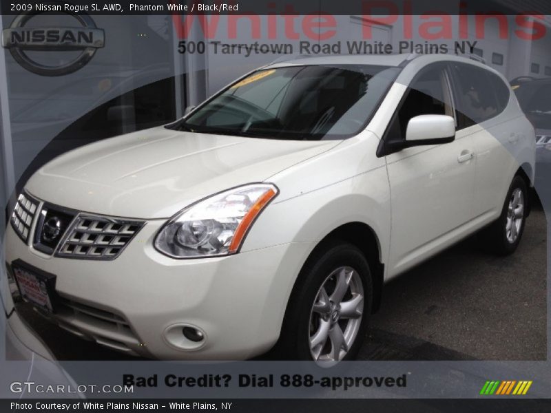 Phantom White / Black/Red 2009 Nissan Rogue SL AWD