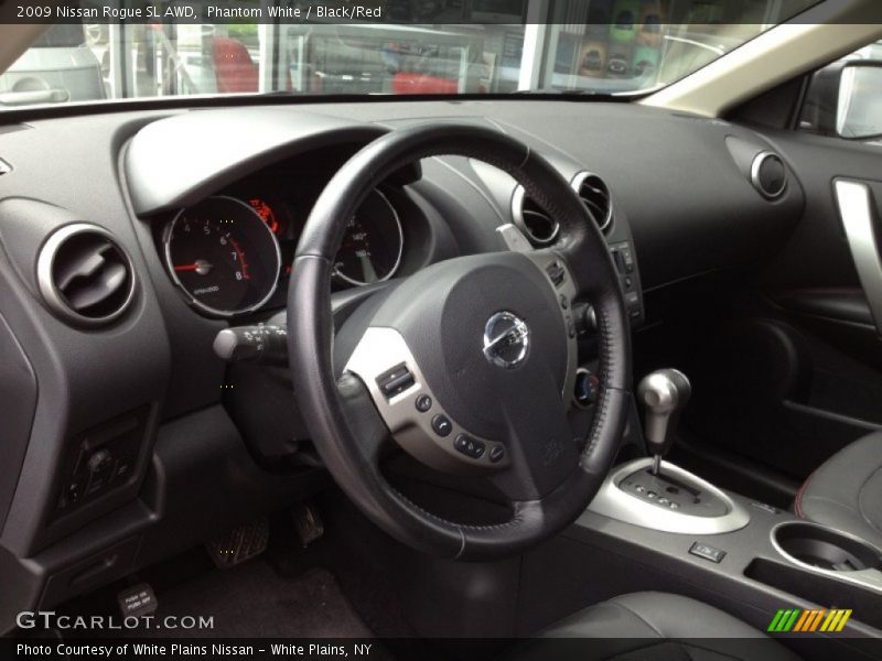 Phantom White / Black/Red 2009 Nissan Rogue SL AWD