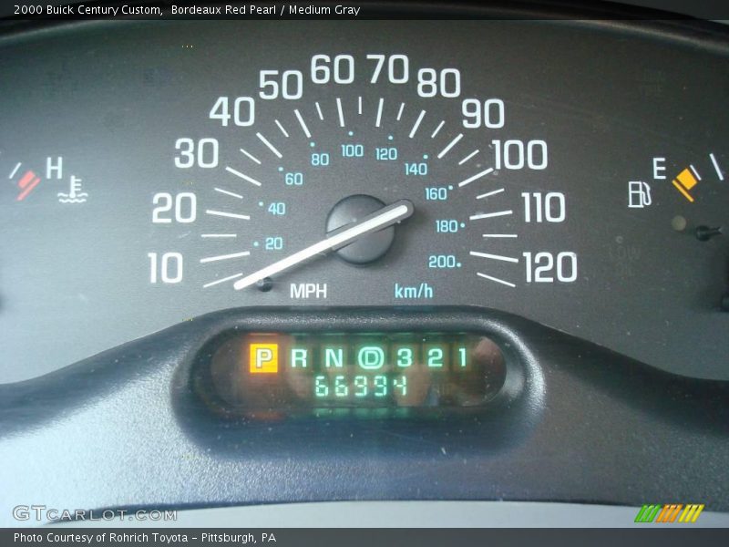 Bordeaux Red Pearl / Medium Gray 2000 Buick Century Custom