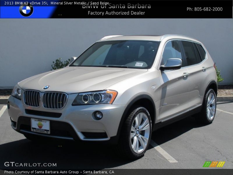 Mineral Silver Metallic / Sand Beige 2013 BMW X3 xDrive 35i