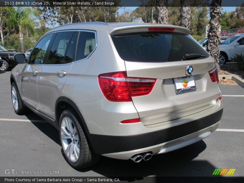 Mineral Silver Metallic / Sand Beige 2013 BMW X3 xDrive 35i