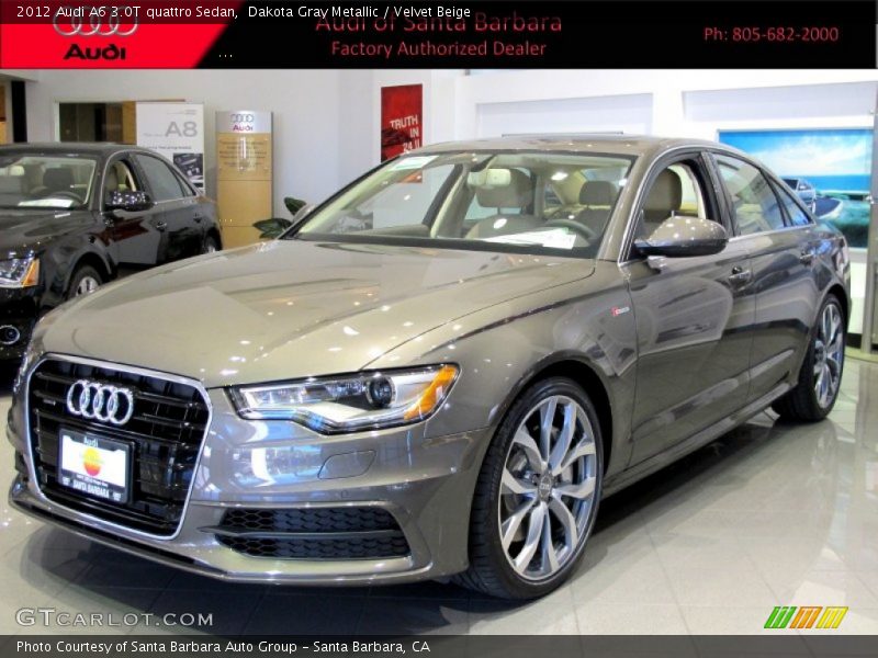 Dakota Gray Metallic / Velvet Beige 2012 Audi A6 3.0T quattro Sedan