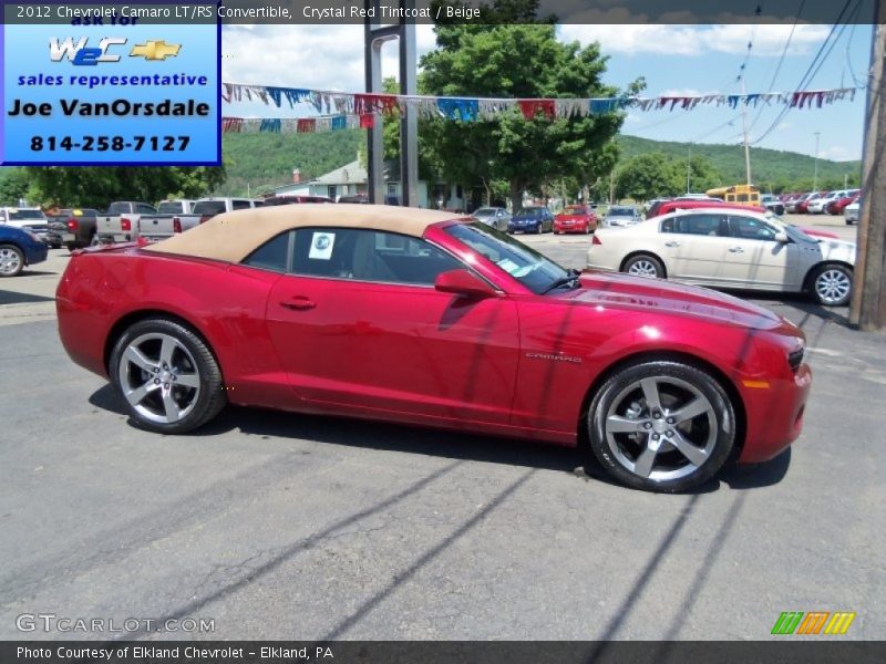 Crystal Red Tintcoat / Beige 2012 Chevrolet Camaro LT/RS Convertible