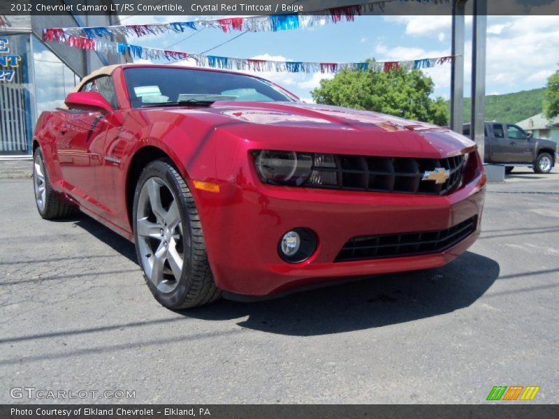 Crystal Red Tintcoat / Beige 2012 Chevrolet Camaro LT/RS Convertible