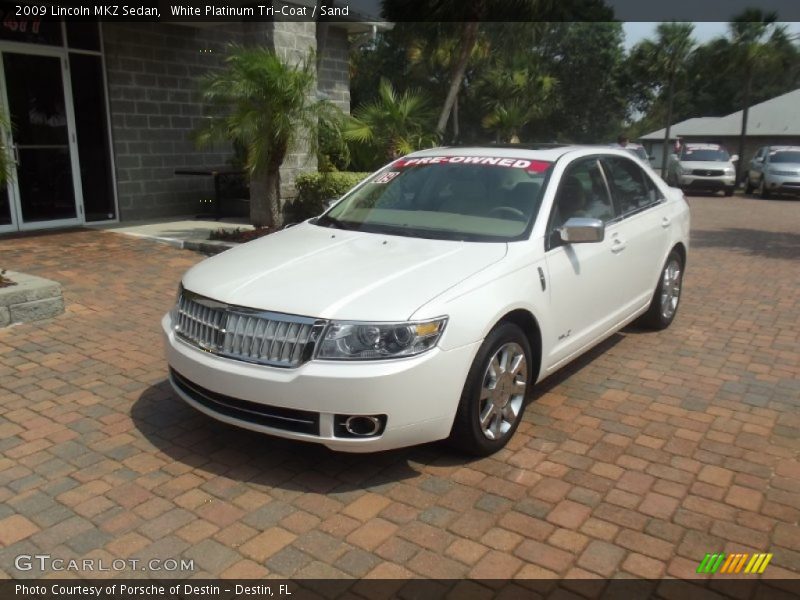White Platinum Tri-Coat / Sand 2009 Lincoln MKZ Sedan