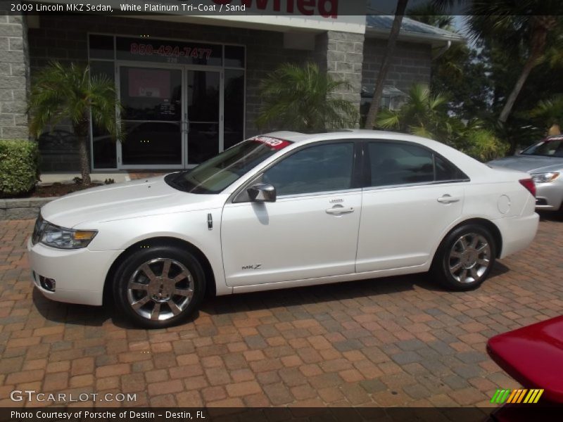 White Platinum Tri-Coat / Sand 2009 Lincoln MKZ Sedan