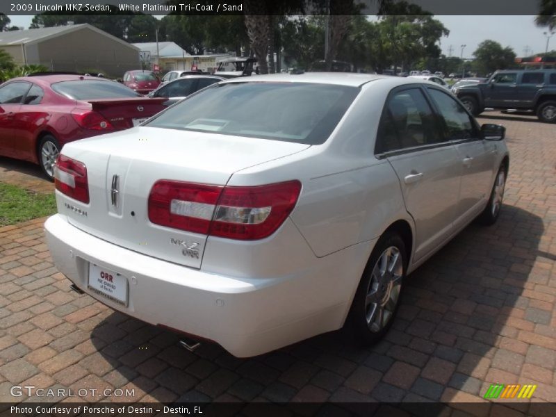 White Platinum Tri-Coat / Sand 2009 Lincoln MKZ Sedan
