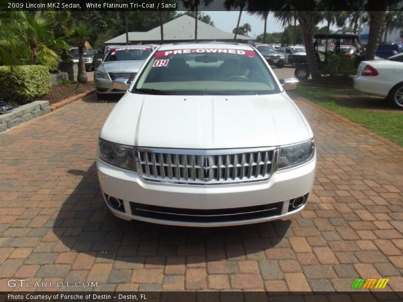 White Platinum Tri-Coat / Sand 2009 Lincoln MKZ Sedan