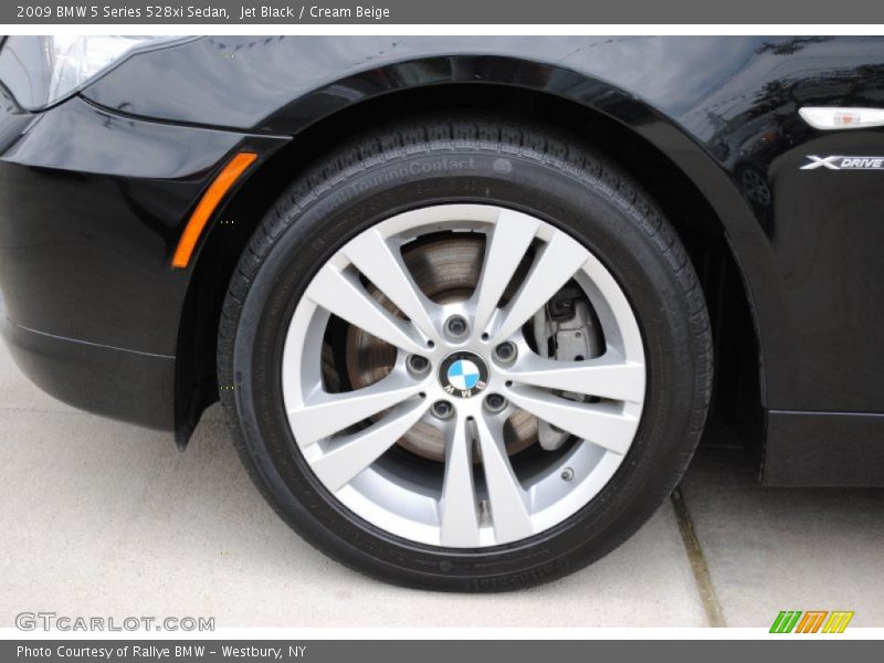Jet Black / Cream Beige 2009 BMW 5 Series 528xi Sedan