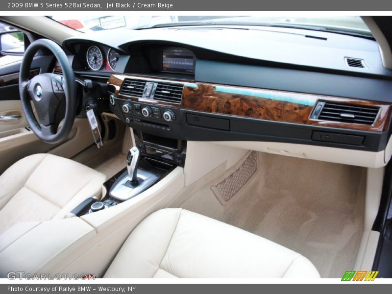 Jet Black / Cream Beige 2009 BMW 5 Series 528xi Sedan
