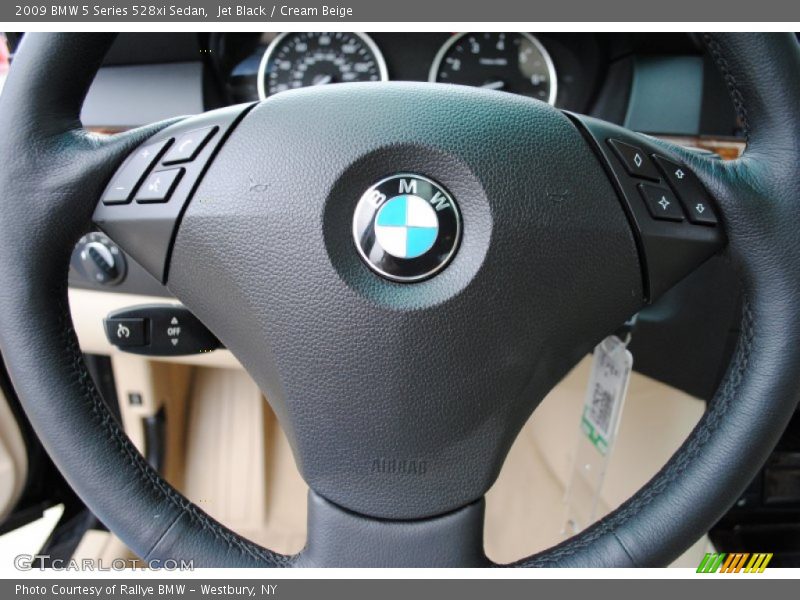 Jet Black / Cream Beige 2009 BMW 5 Series 528xi Sedan
