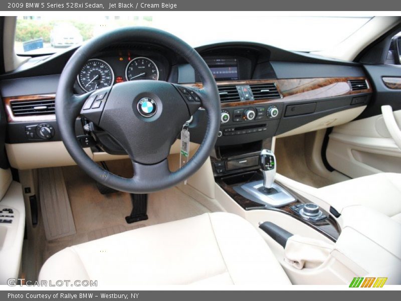 Jet Black / Cream Beige 2009 BMW 5 Series 528xi Sedan