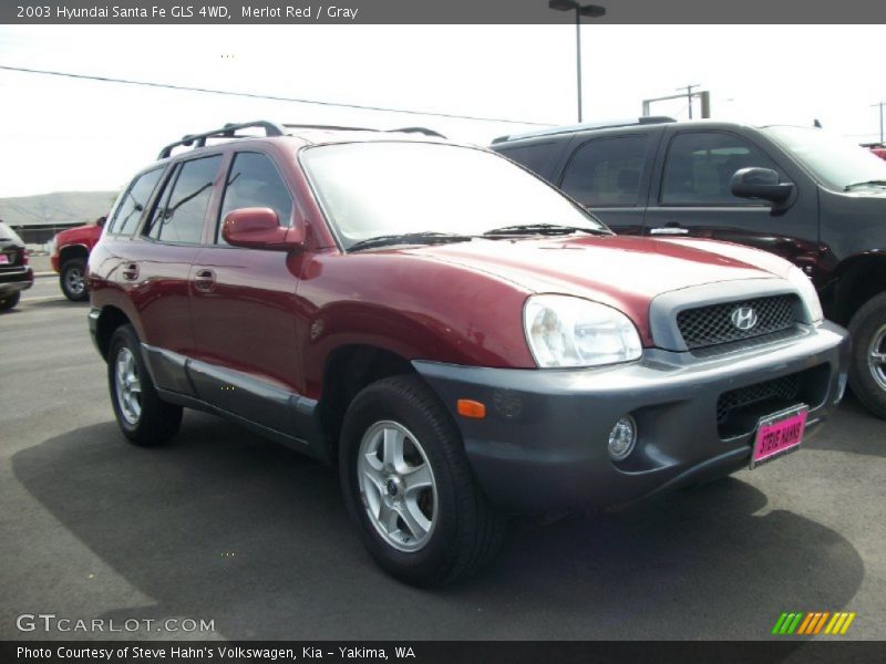 Merlot Red / Gray 2003 Hyundai Santa Fe GLS 4WD
