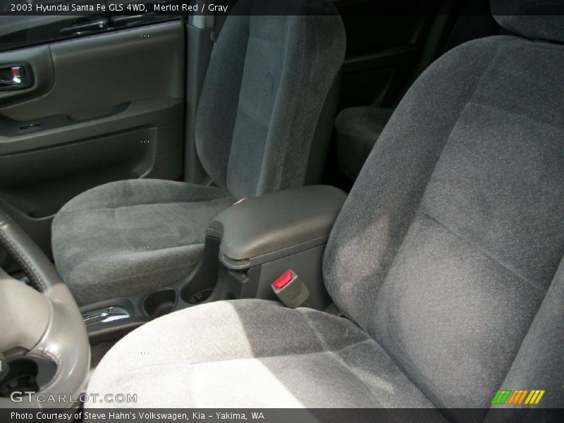 Merlot Red / Gray 2003 Hyundai Santa Fe GLS 4WD