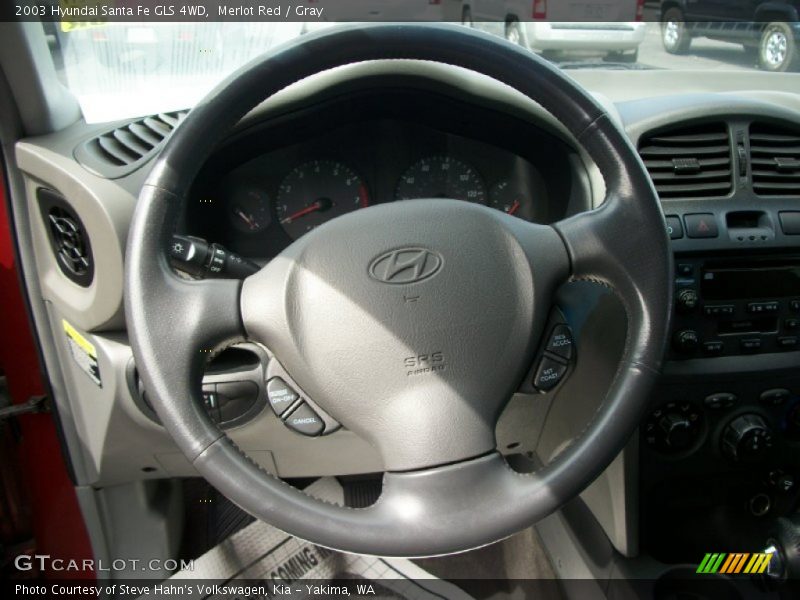 Merlot Red / Gray 2003 Hyundai Santa Fe GLS 4WD