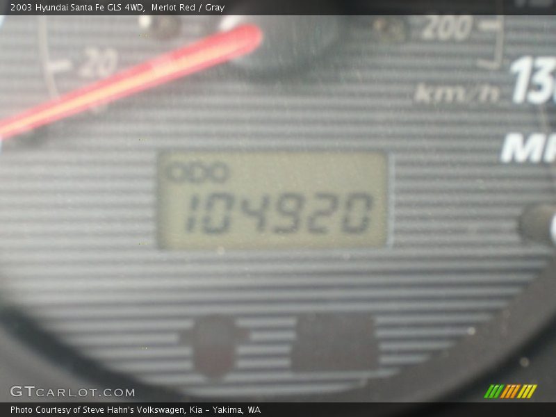 Merlot Red / Gray 2003 Hyundai Santa Fe GLS 4WD