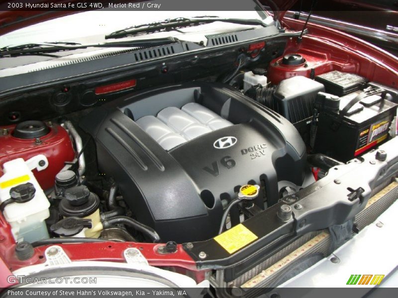 Merlot Red / Gray 2003 Hyundai Santa Fe GLS 4WD
