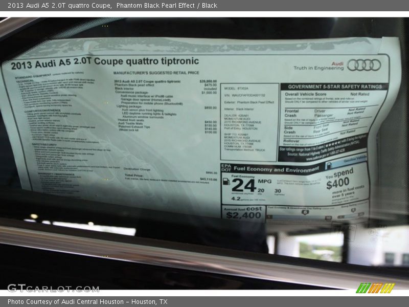 Phantom Black Pearl Effect / Black 2013 Audi A5 2.0T quattro Coupe