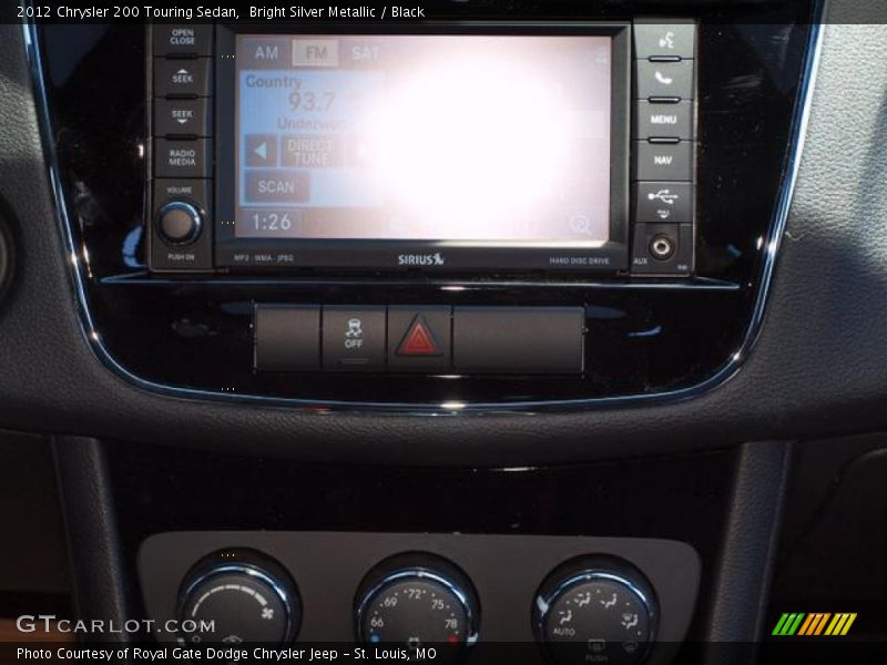 Bright Silver Metallic / Black 2012 Chrysler 200 Touring Sedan