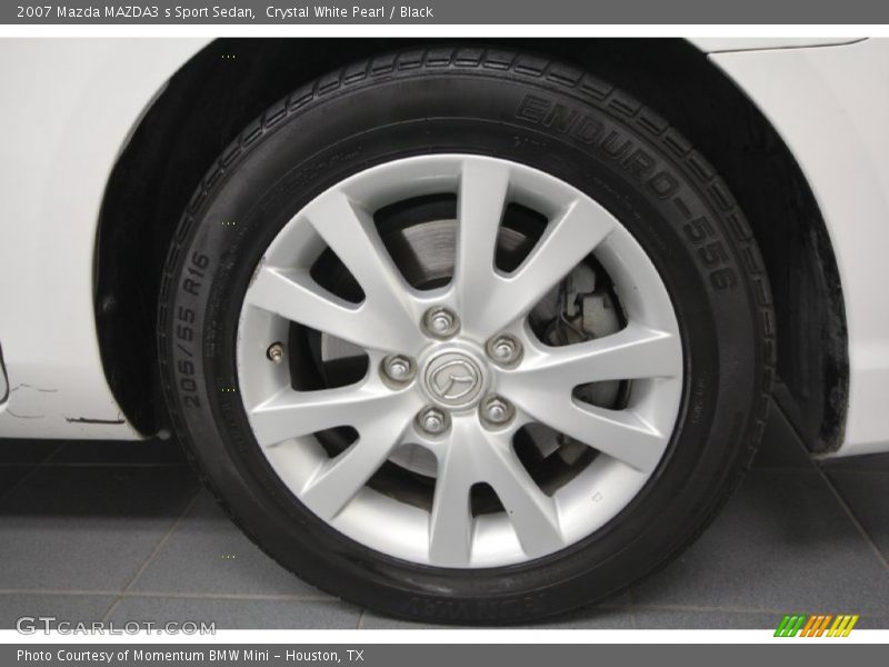 Crystal White Pearl / Black 2007 Mazda MAZDA3 s Sport Sedan